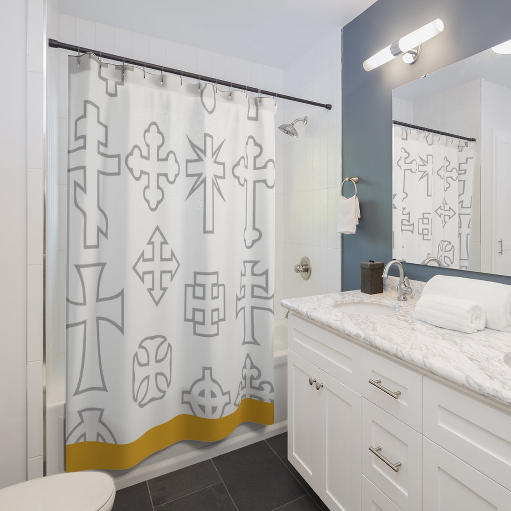 Cross Pattern Shower Curtain