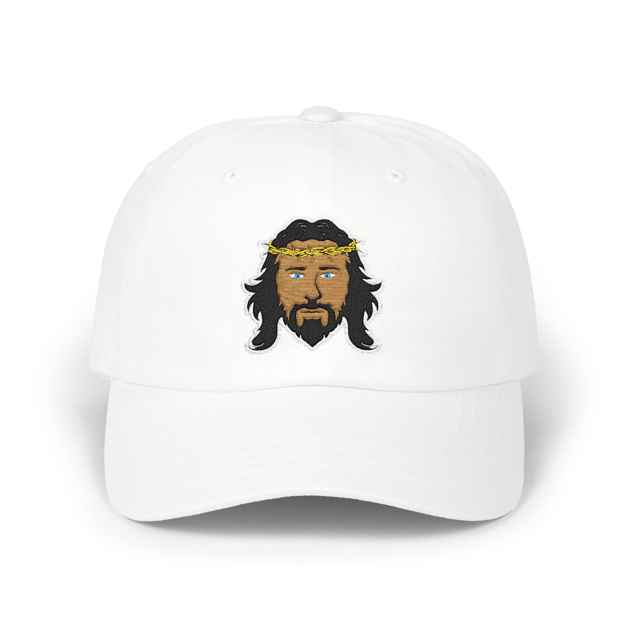 Jesus Face Dad Cap — Crown of Thorns Embroidered Baseball Hat