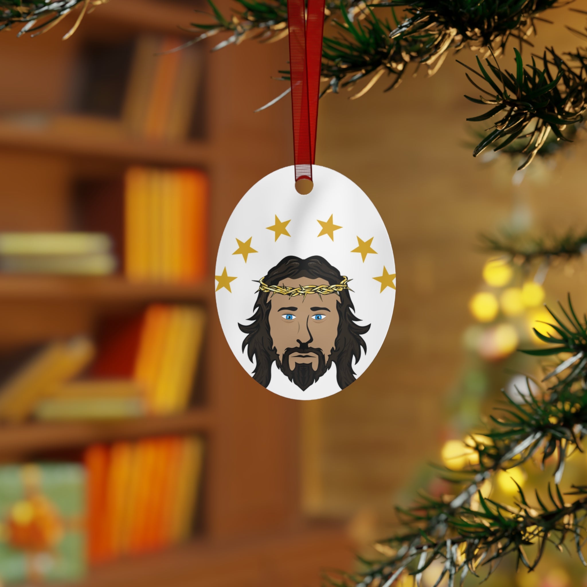 Jesus Face Metal Ornament
