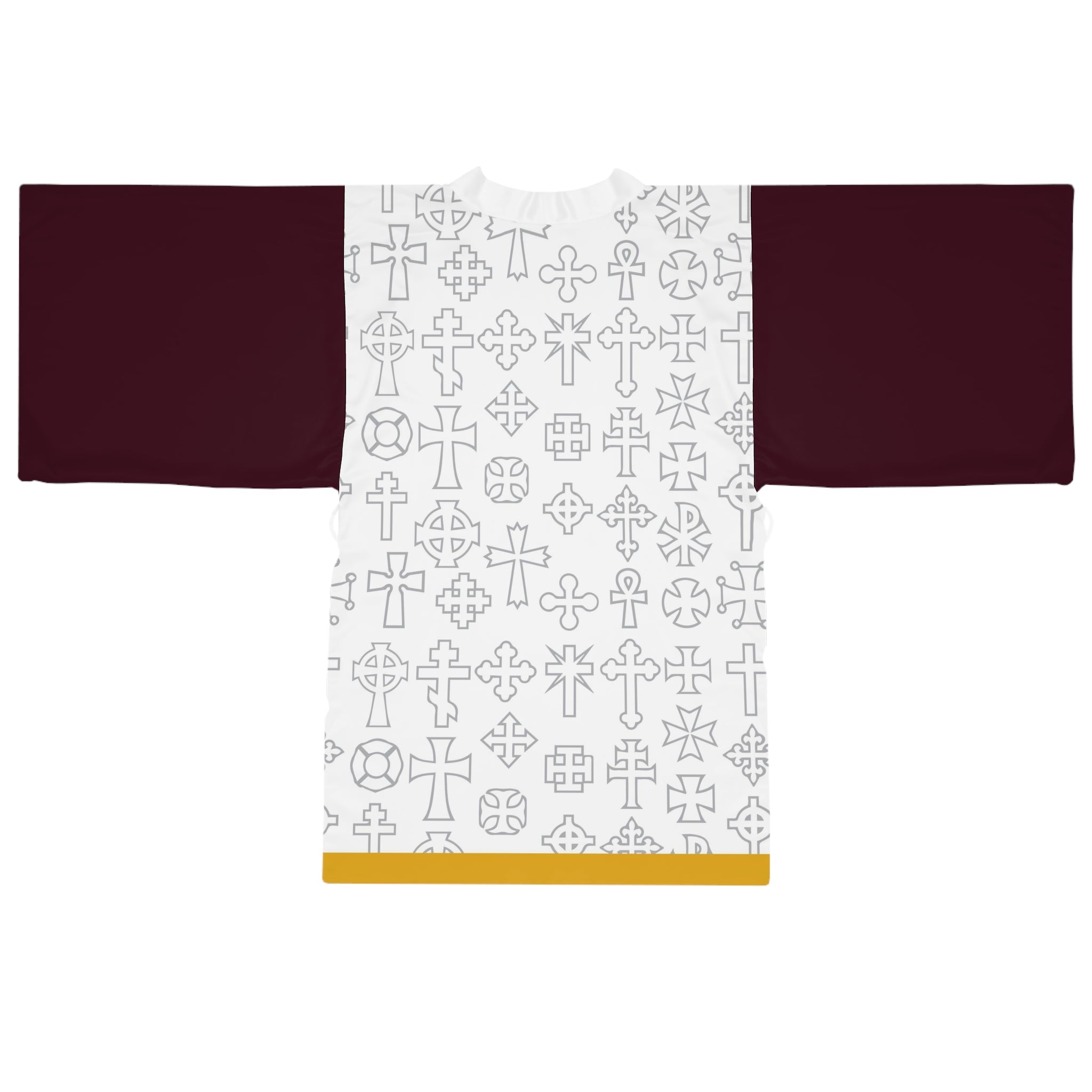 Celtic Cross Pattern Long Sleeve Kimono Robe