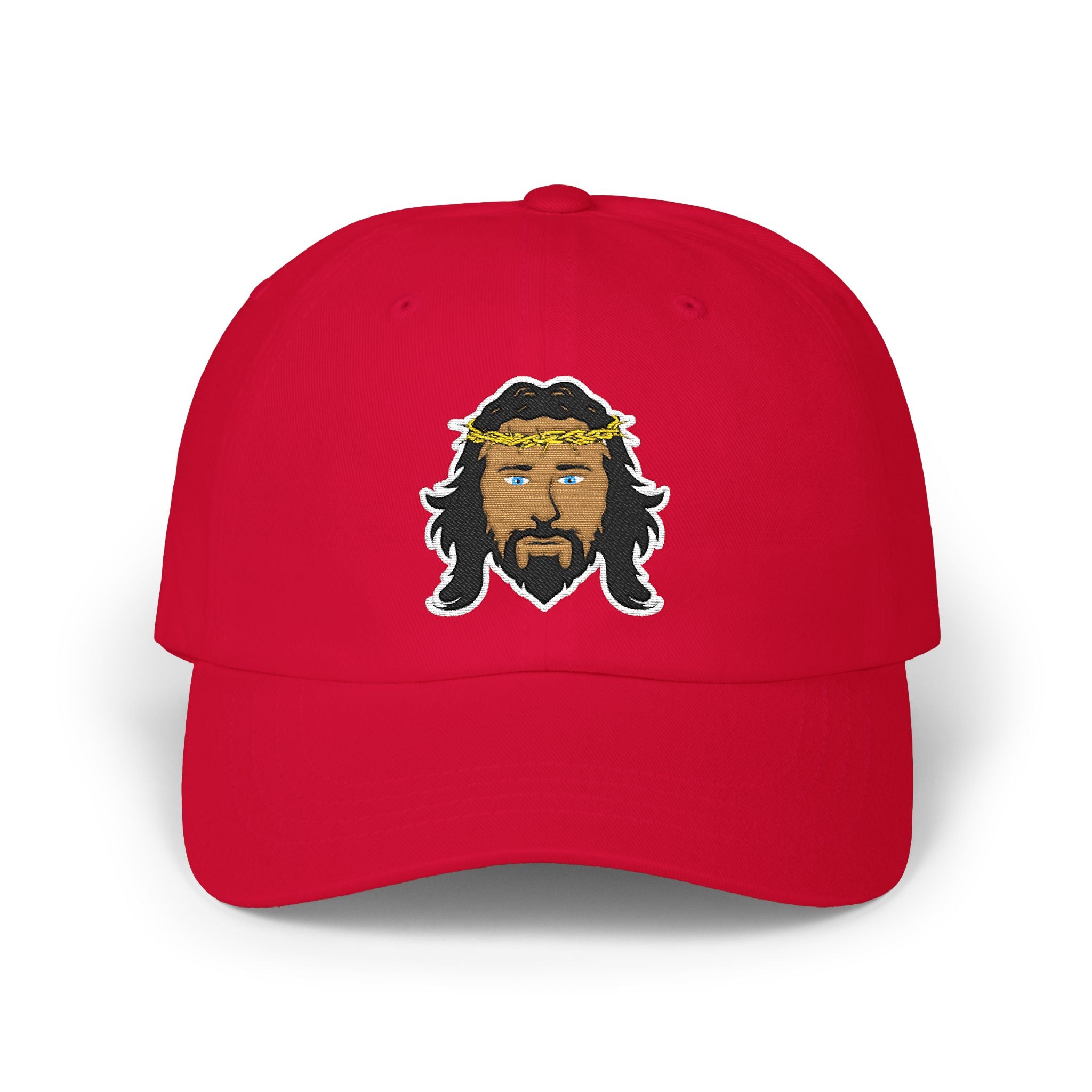 Jesus Face Dad Cap — Crown of Thorns Embroidered Baseball Hat