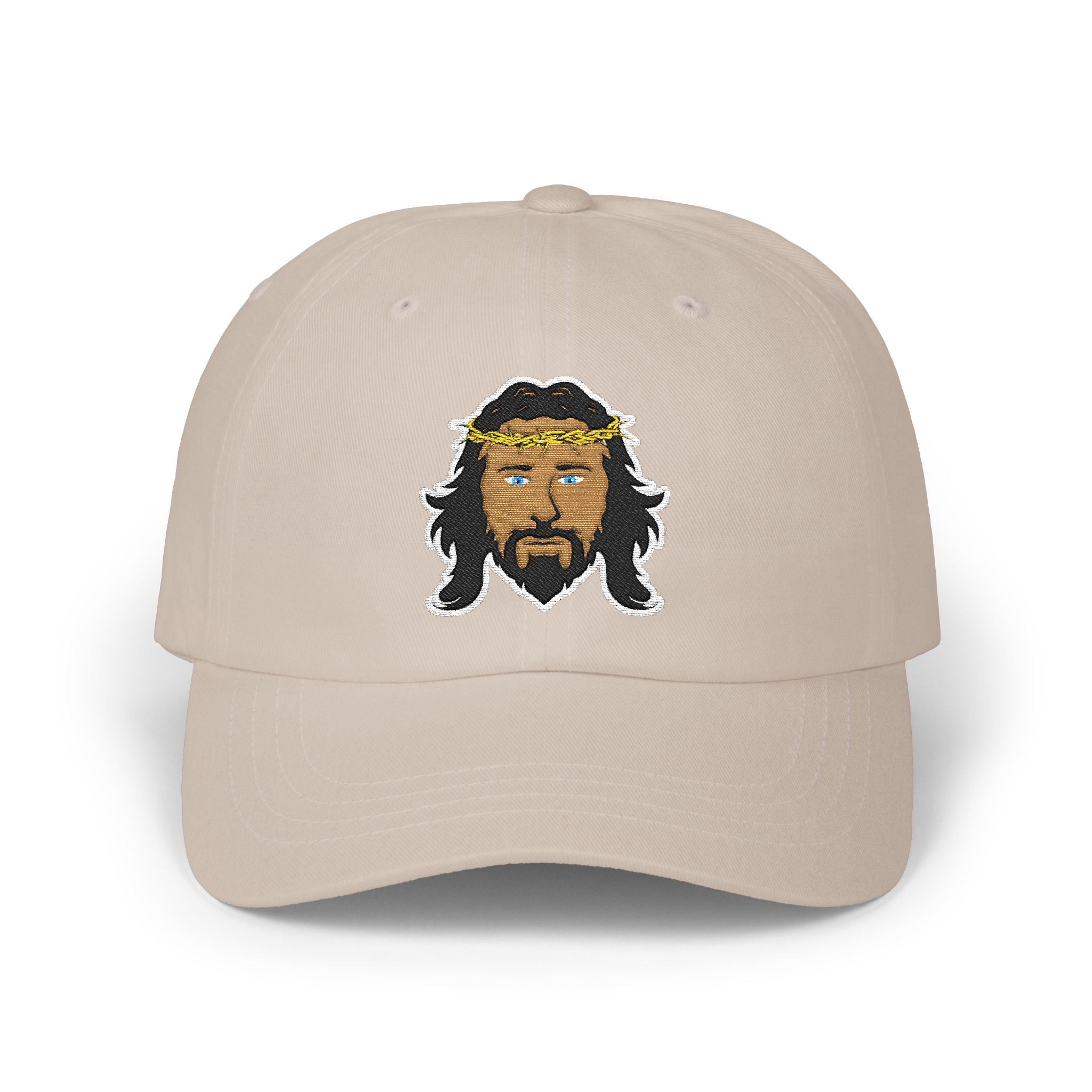 Jesus Face Dad Cap — Crown of Thorns Embroidered Baseball Hat
